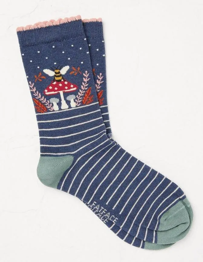 Fatface Socks Underwear and Tights Toadstool Bee Socks Navy 8211 Women