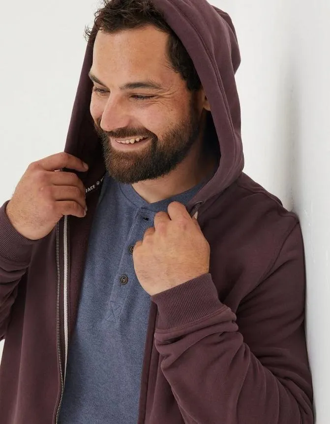 Fatface Sweatshirts and Hoodies Brooke Zip Through Hoodie Plum 8211 Men