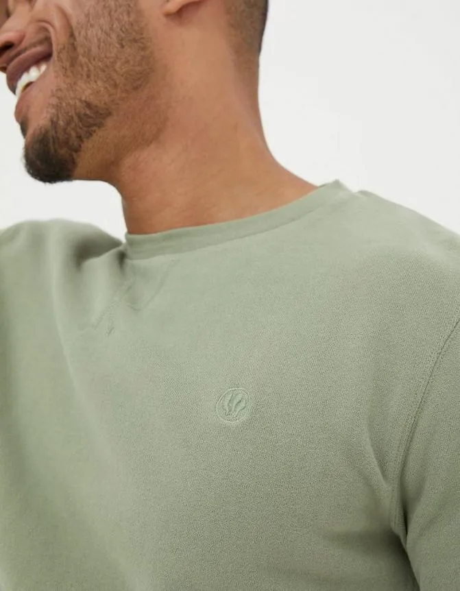 Fatface Sweatshirts and Hoodies Emsworth Crew Neck Sweatshirt Light Green 8211 Men