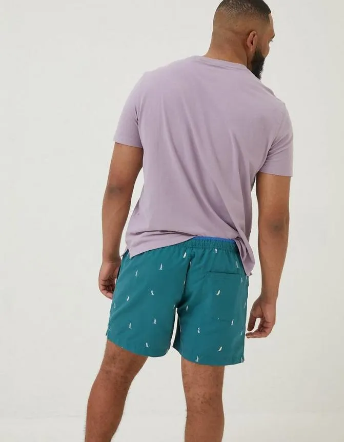 Fatface Swimwear Trevose Boat Swim Shorts Teal Green 8211 Men