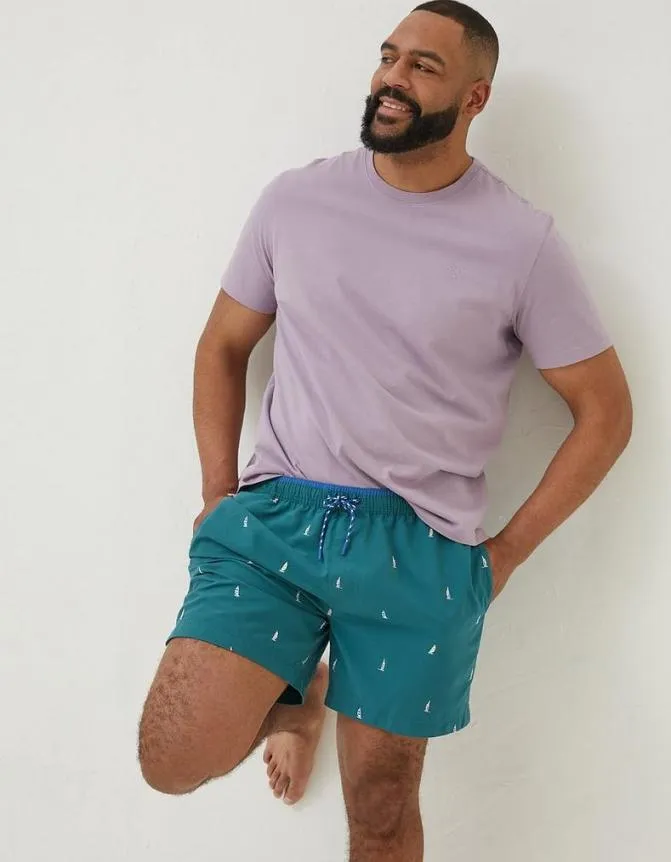 Fatface Swimwear Trevose Boat Swim Shorts Teal Green 8211 Men