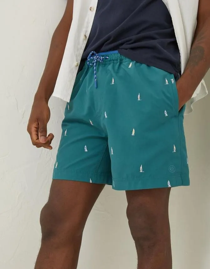 Fatface Swimwear Trevose Boat Swim Shorts Teal Green 8211 Men