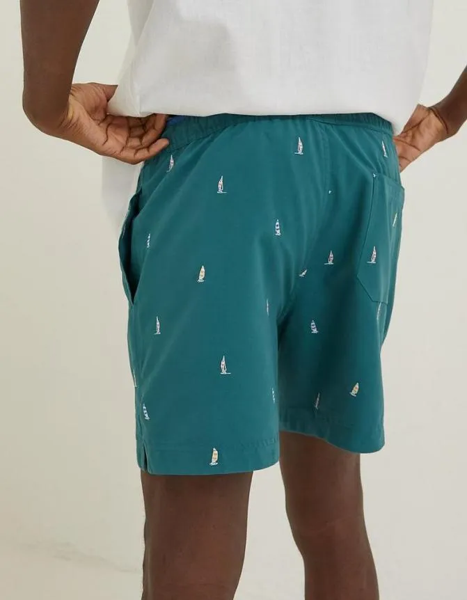 Fatface Swimwear Trevose Boat Swim Shorts Teal Green 8211 Men