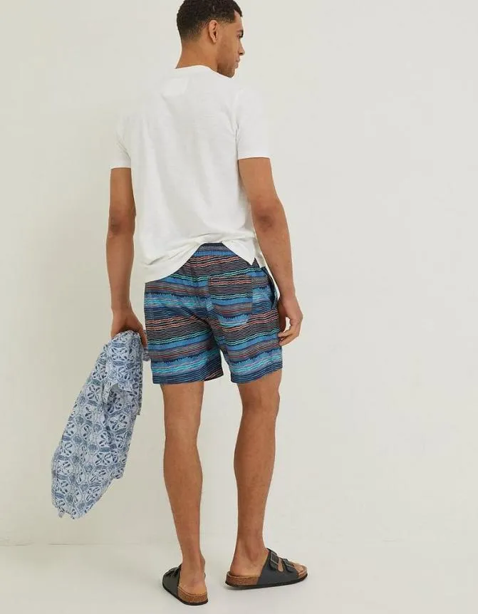 Fatface Swimwear Trevose Scribble Swim Shorts Navy 8211 Men