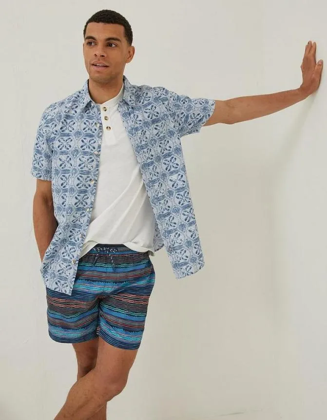 Fatface Swimwear Trevose Scribble Swim Shorts Navy 8211 Men