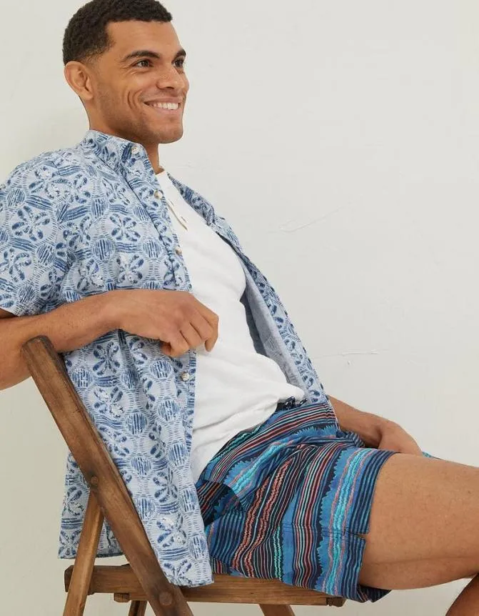 Fatface Swimwear Trevose Scribble Swim Shorts Navy 8211 Men