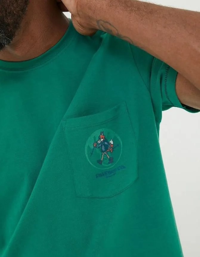 Fatface TShirts Foxy Walking Club TShirt Green 8211 Men