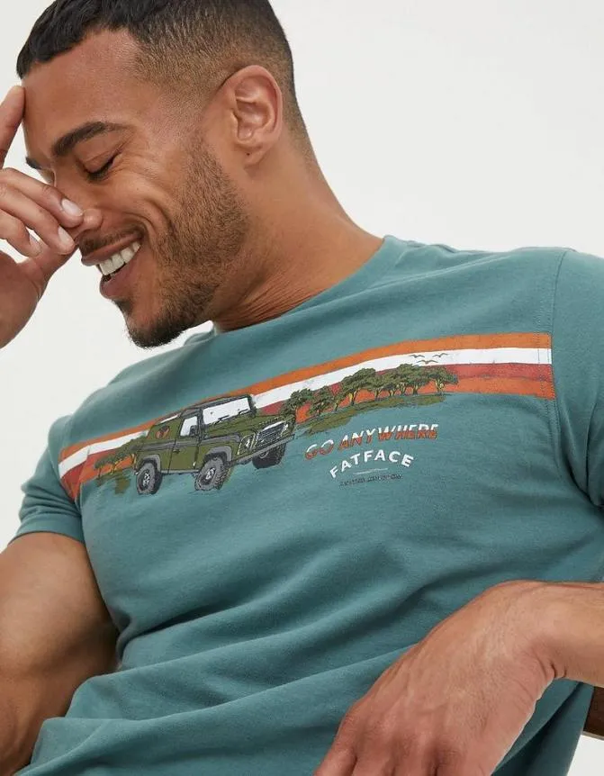 Fatface TShirts Land Rover Embroidered TShirt Dark Teal 8211 Men