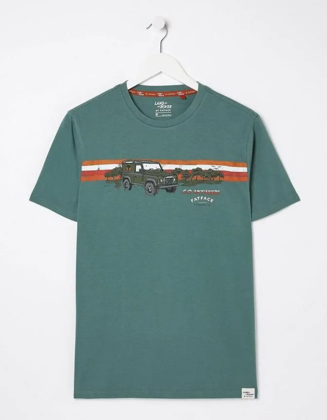 Fatface TShirts Land Rover Embroidered TShirt Dark Teal 8211 Men