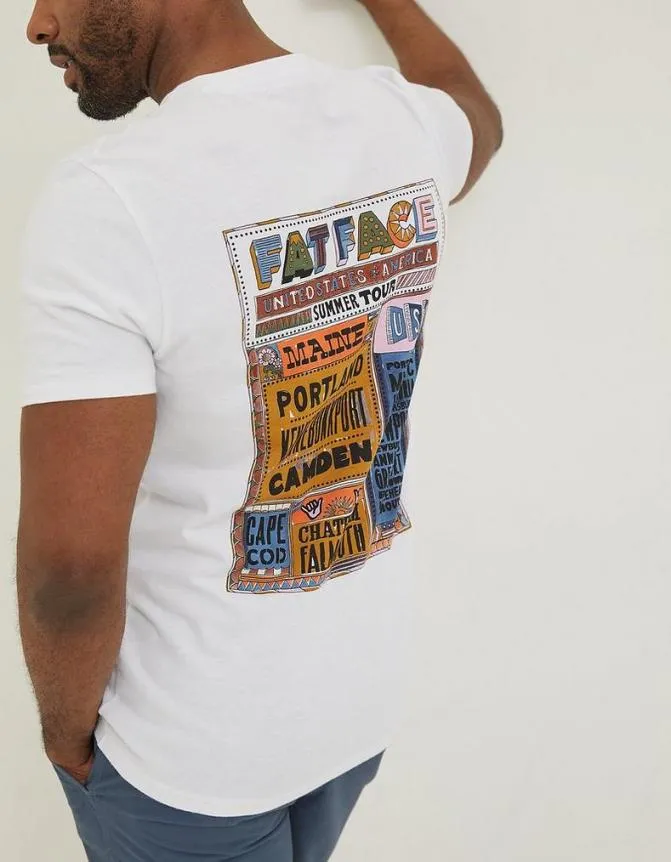 Fatface TShirts USA Festival TShirt White 8211 Men