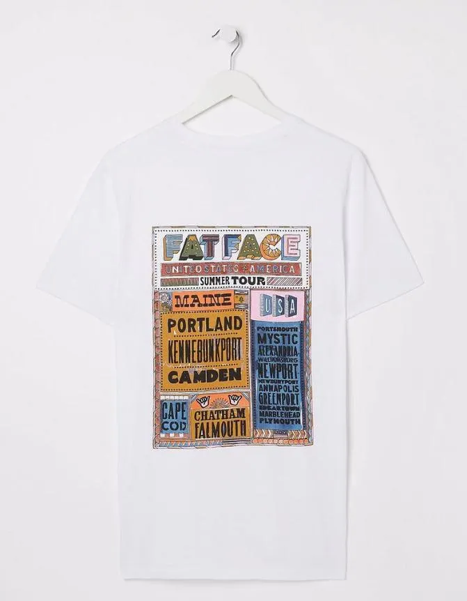 Fatface TShirts USA Festival TShirt White 8211 Men