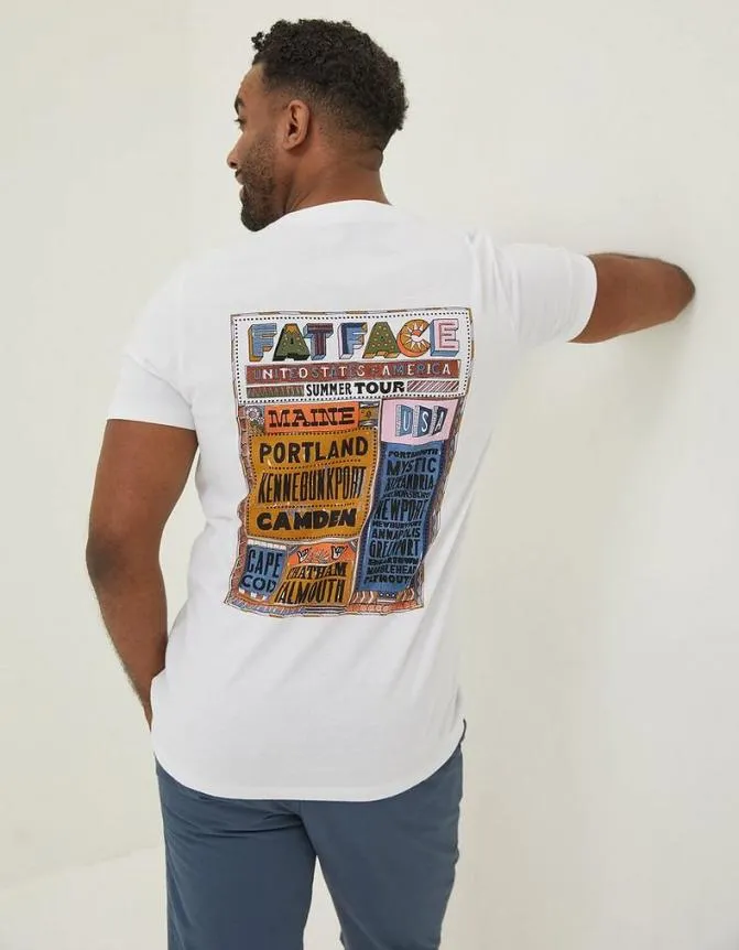 Fatface TShirts USA Festival TShirt White 8211 Men