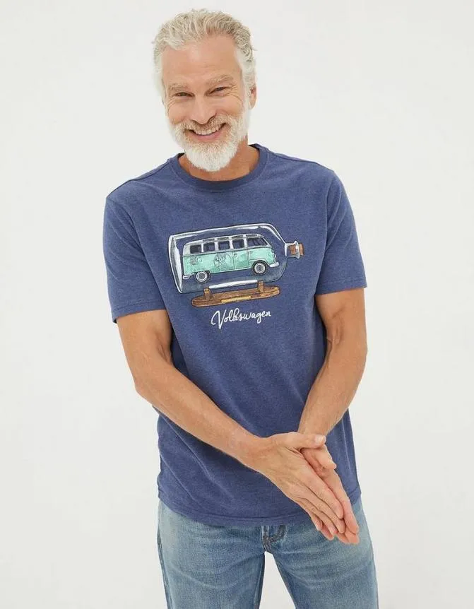 Fatface TShirts VW Bottle Printed TShirt Navy Marl 8211 Men