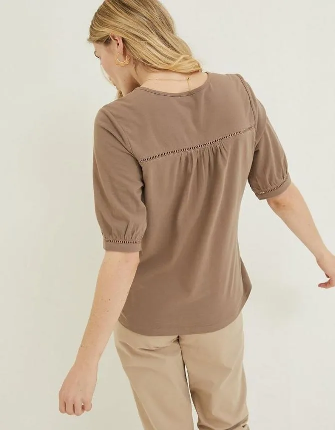 Fatface Tops and TShirts Tula Notch Top Light Brown 8211 Women