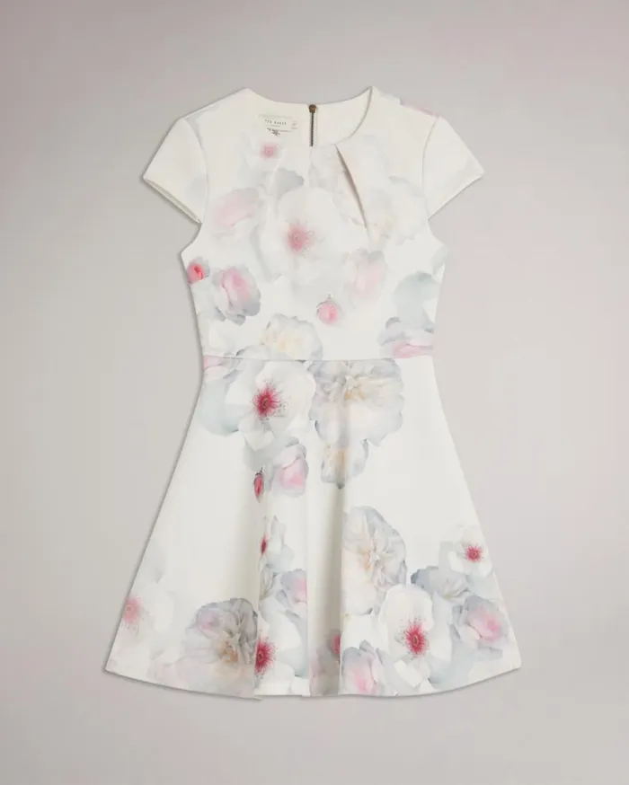 Floral Print Skater Dress Natural Women Ted Baker Clothing