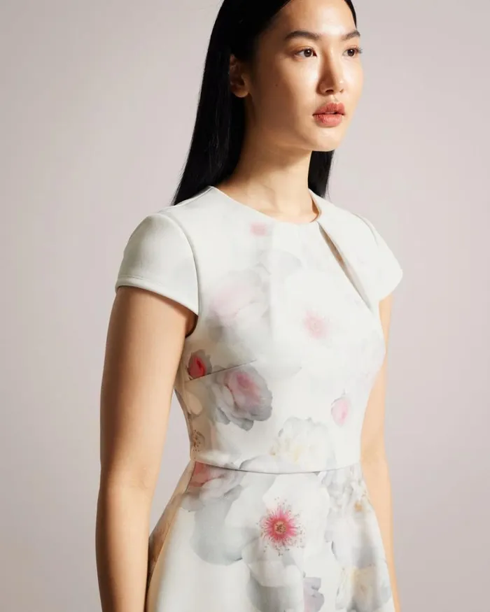 Floral Print Skater Dress Natural Women Ted Baker Clothing Floral Print Skater Dress Natural Women Ted Baker Clothing