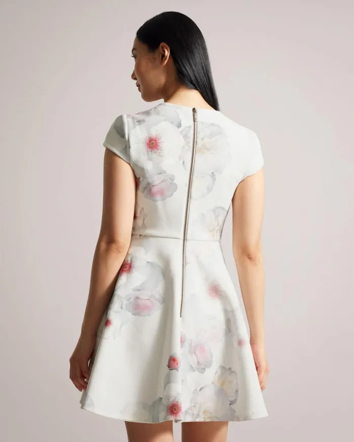Floral Print Skater Dress Natural Women Ted Baker Clothing Floral Print Skater Dress Natural Women Ted Baker Clothing