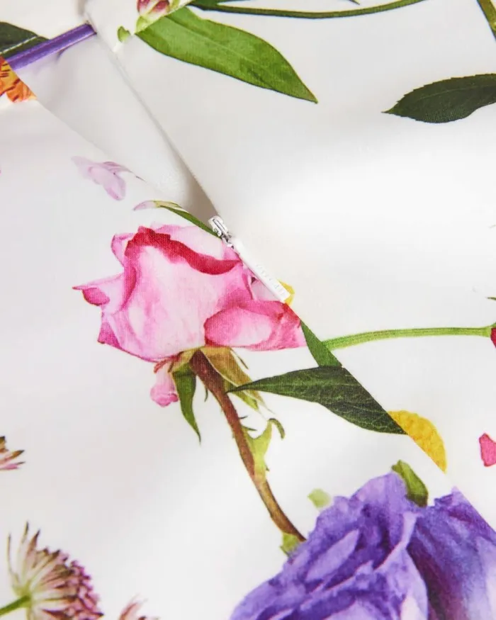 Floral Print Tapered Leg Trousers White Women Ted Baker Clothing Floral Print Tapered Leg Trousers White Women Ted Baker Clothing