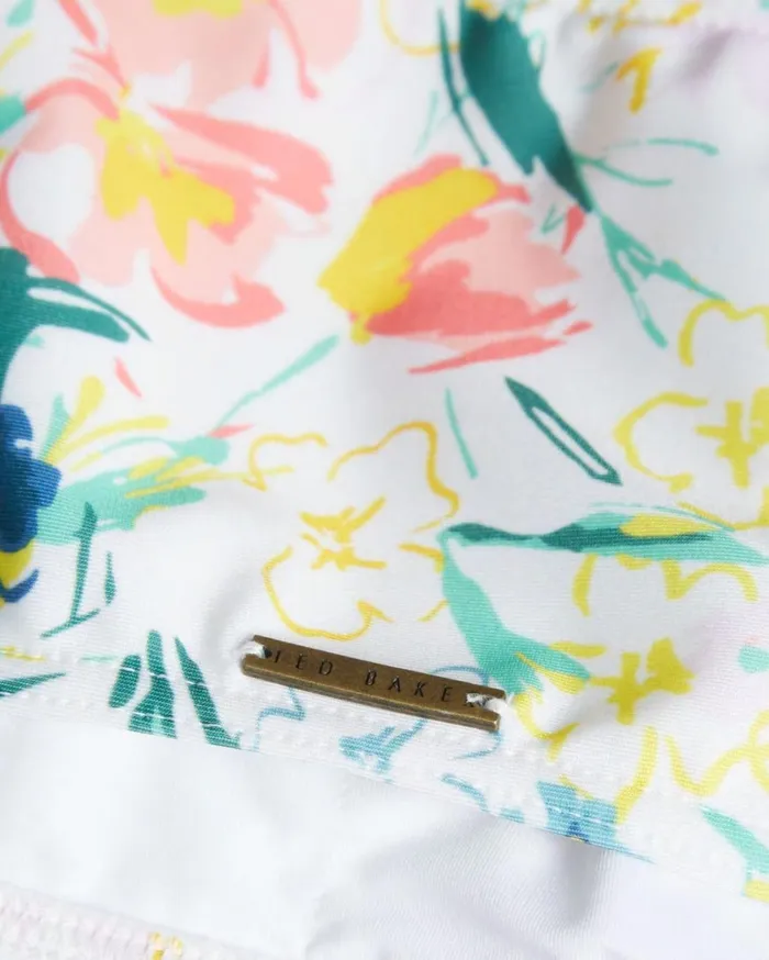 Floral Ruffle Bikini Top White Women Ted Baker Swimwear and Beachwear