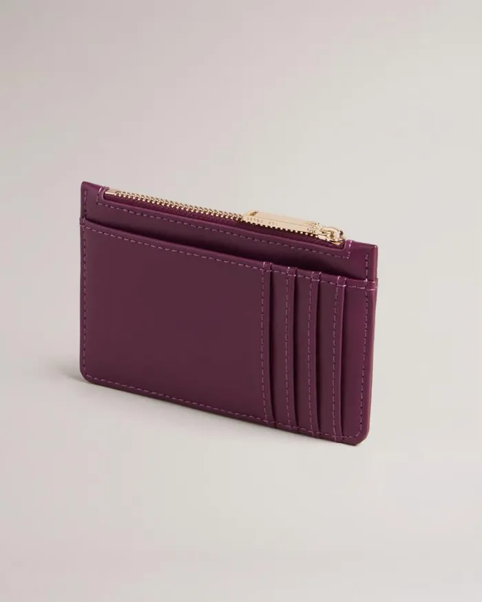 Flower Eyelet Zip Card Holder Oxblood Women Ted Baker Wallets and Card Holders