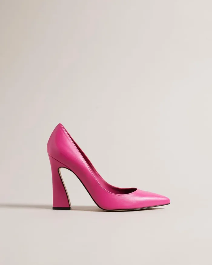 Geometric Heel Pointed Court Shoes Pink Women Ted Baker Heels