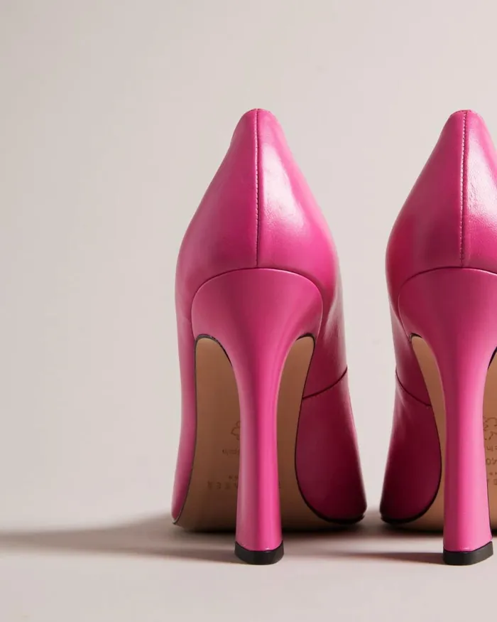 Geometric Heel Pointed Court Shoes Pink Women Ted Baker Heels