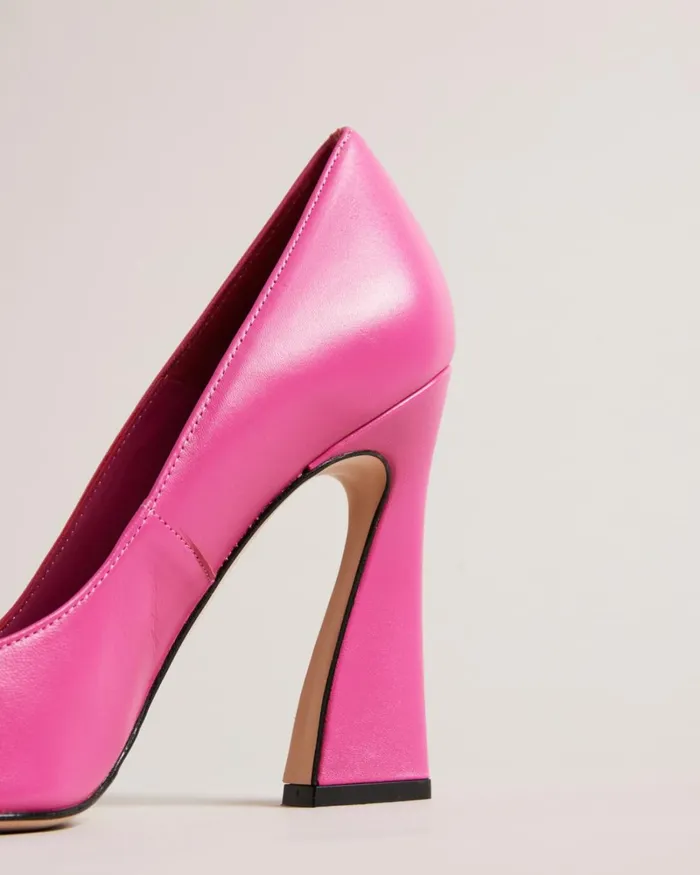 Geometric Heel Pointed Court Shoes Pink Women Ted Baker Heels