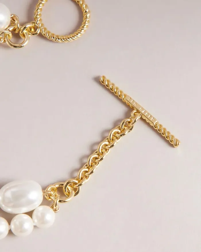 Glass Pearl Double Strand Bracelet Gold Color Women Ted Baker Jewelry Glass Pearl Double Strand Bracelet Gold Color Women Ted Baker Jewelry