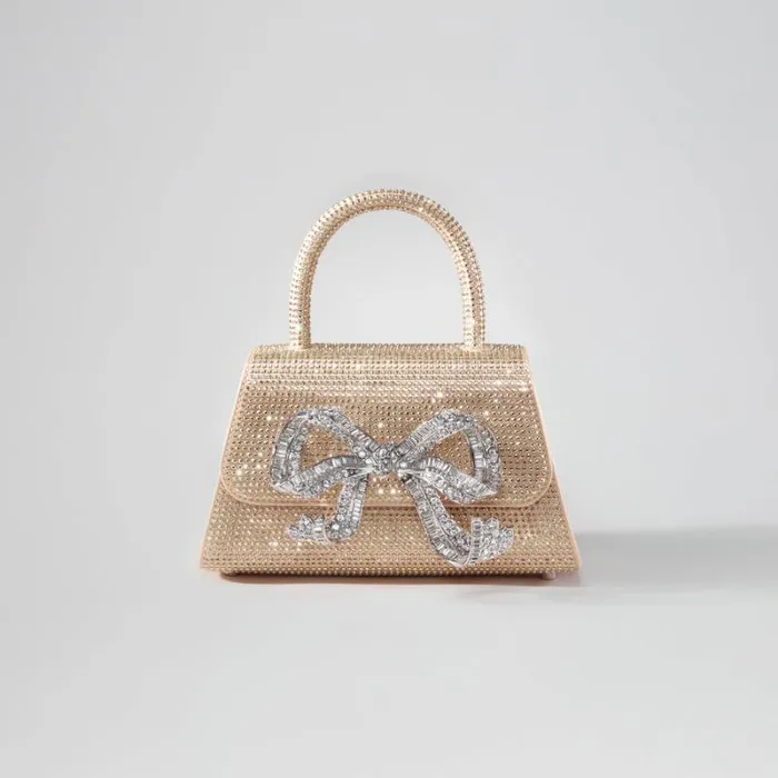 Handbags Woman SelfPortrait Blue Rhinestone Bow Mini Shoulder Bag Handbags Woman SelfPortrait Blue Rhinestone Bow Mini Shoulder Bag