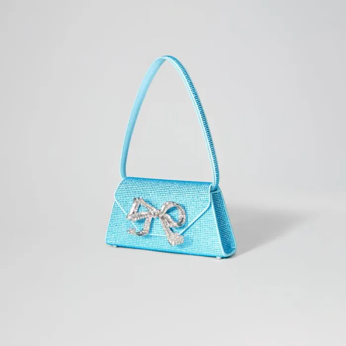 Handbags Woman SelfPortrait Blue Rhinestone Bow Mini Shoulder Bag Handbags Woman SelfPortrait Blue Rhinestone Bow Mini Shoulder Bag