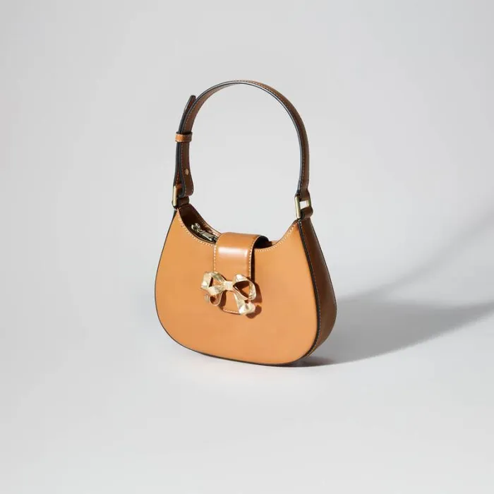 Handbags Woman SelfPortrait Brown Crescent Bow Mini Shoulder Bag Handbags Woman SelfPortrait Brown Crescent Bow Mini Shoulder Bag
