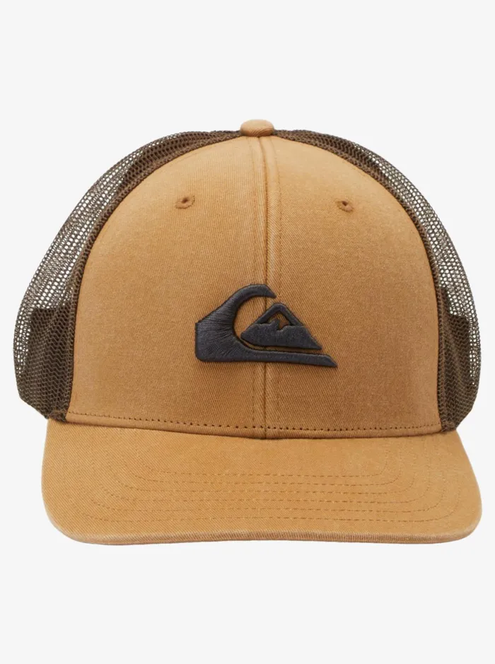 Hats Men Quiksilver Grounder Trucker Hat Bone Brown Hats Men Quiksilver Grounder Trucker Hat Bone Brown