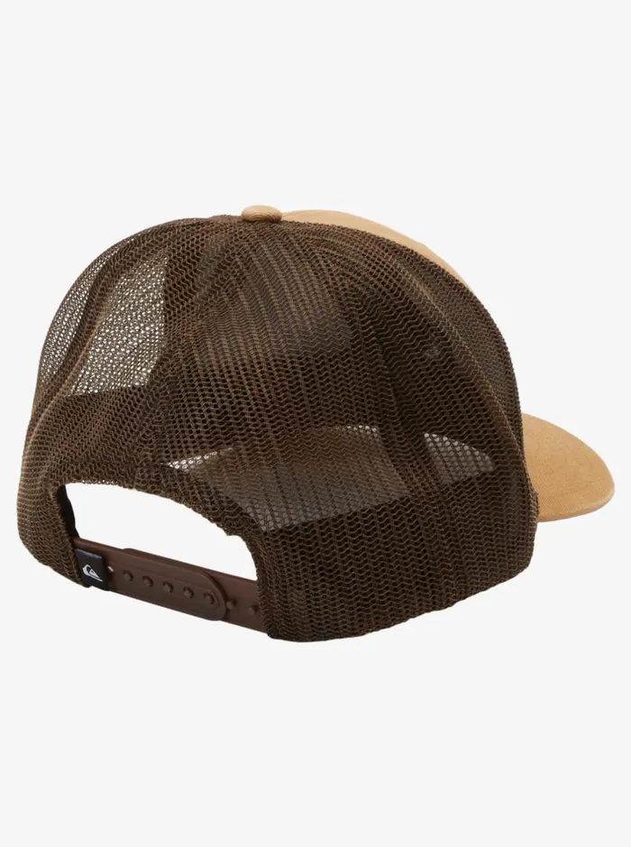 Hats Men Quiksilver Grounder Trucker Hat Bone Brown Hats Men Quiksilver Grounder Trucker Hat Bone Brown