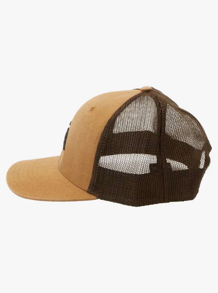 Hats Men Quiksilver Grounder Trucker Hat Bone Brown Hats Men Quiksilver Grounder Trucker Hat Bone Brown