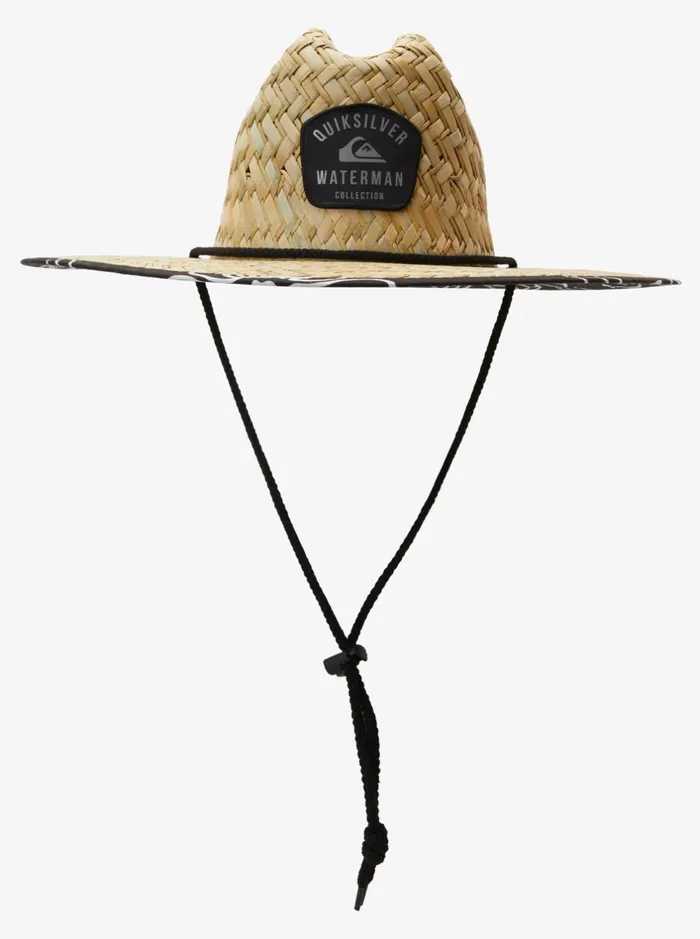 Hats Men Quiksilver Waterman Outsider Straw Lifeguard Hat Black Jet Black