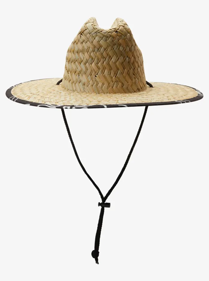 Hats Men Quiksilver Waterman Outsider Straw Lifeguard Hat Black Jet Black Hats Men Quiksilver Waterman Outsider Straw Lifeguard Hat Black Jet Black