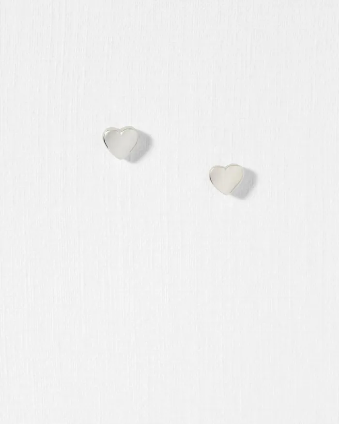 Heart Stud Earrings Silver Color Women Ted Baker Jewelry