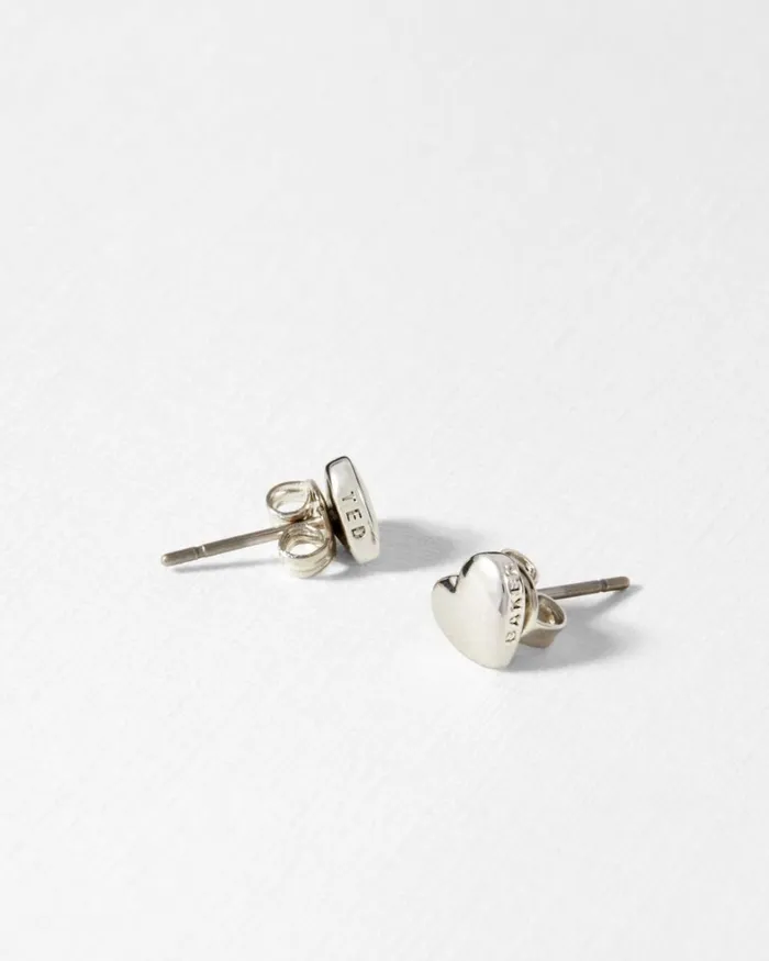 Heart Stud Earrings Silver Color Women Ted Baker Jewelry