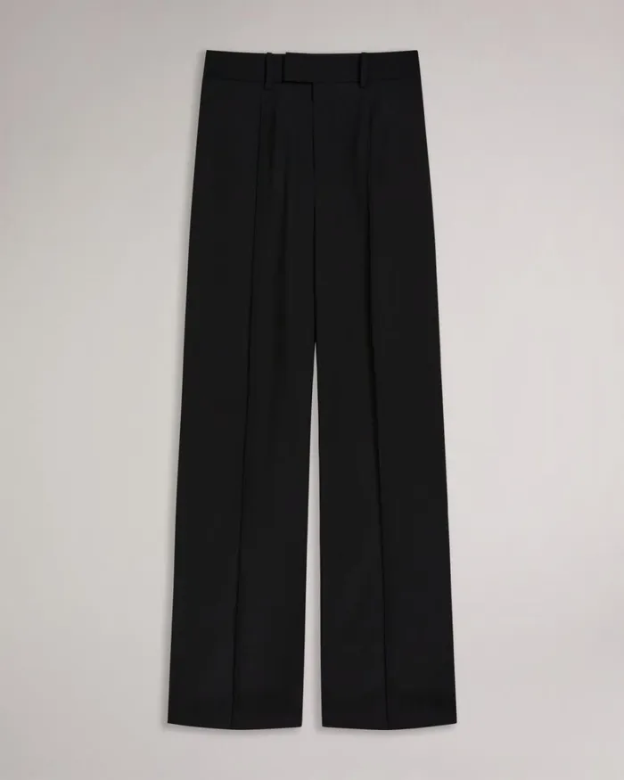 High Waisted Wide Leg Trousers Black Women Ted Baker Clothing