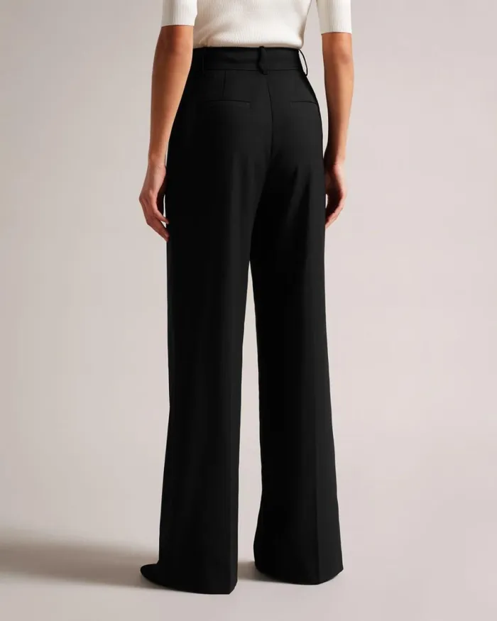High Waisted Wide Leg Trousers Black Women Ted Baker Clothing High Waisted Wide Leg Trousers Black Women Ted Baker Clothing