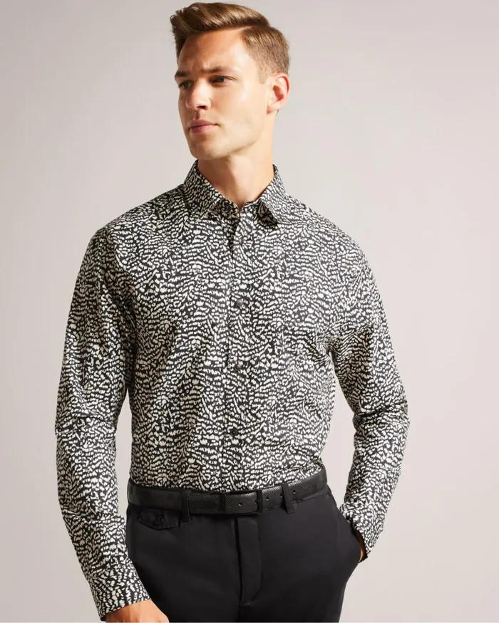 House Check Leather Belt Black Men Ted Baker Belts