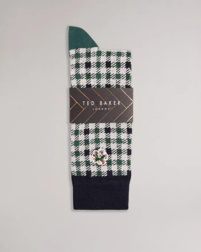 House Check Socks Green Men Ted Baker Socks