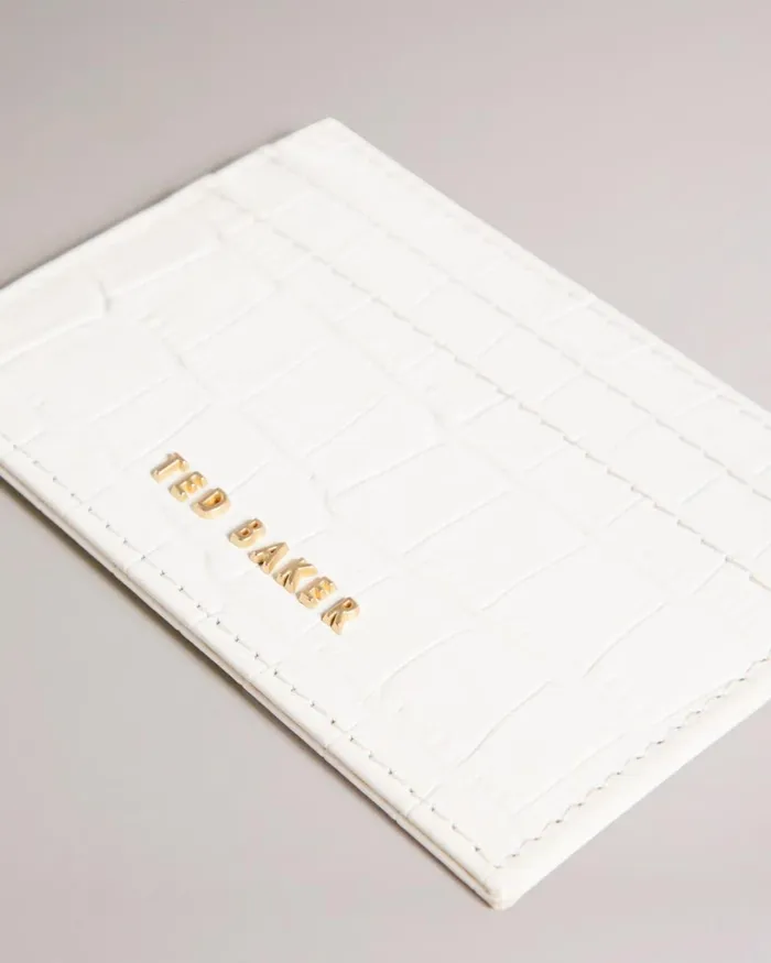 Imitation Croc Card Holder Ecru Women Ted Baker Wallets and Card Holders