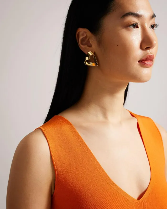 Infinity Heart Stud Earrings Gold Color Women Ted Baker Jewelry