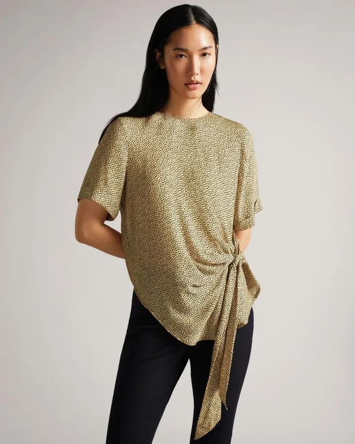 Integral Tie TShirt Black Women Ted Baker Tops and TShirts Integral Tie TShirt Black Women Ted Baker Tops and TShirts
