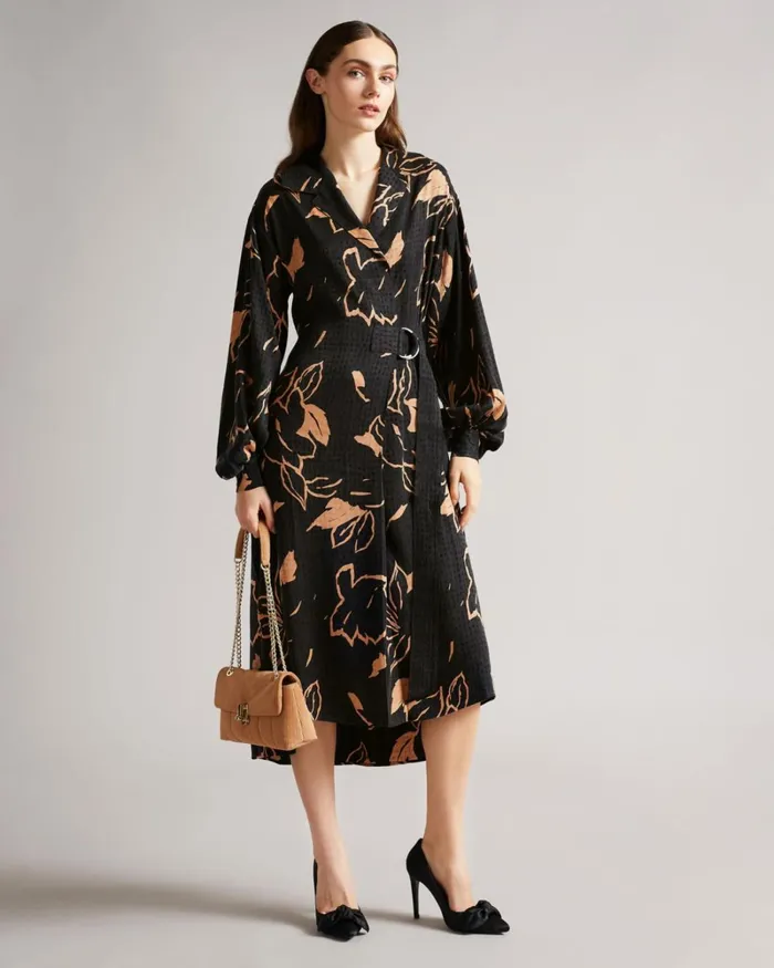 Integral Wrap Dress With Belt Detail Camel Women Ted Baker Dresses Integral Wrap Dress With Belt Detail Camel Women Ted Baker Dresses