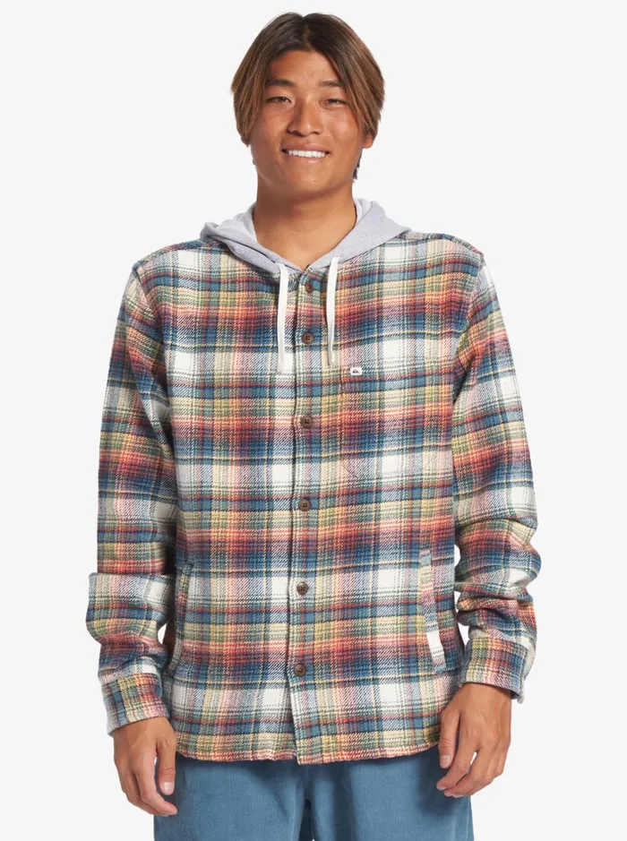 Jackets Men Quiksilver Briggs Hooded Flannel Long Sleeve Top Mineral Red Briggs Flannel Jackets Men Quiksilver Briggs Hooded Flannel Long Sleeve Top Mineral Red Briggs Flannel