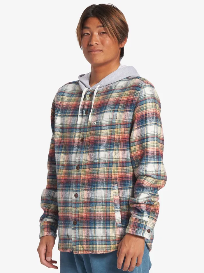 Jackets Men Quiksilver Briggs Hooded Flannel Long Sleeve Top Mineral Red Briggs Flannel Jackets Men Quiksilver Briggs Hooded Flannel Long Sleeve Top Mineral Red Briggs Flannel