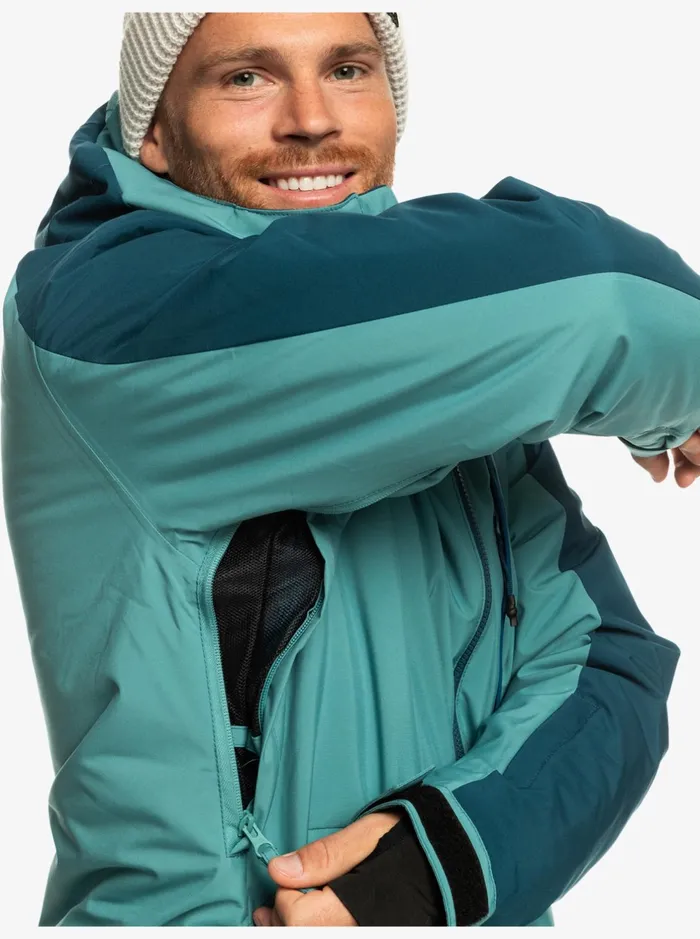 Jackets Men Quiksilver Mission Technical Snow Jacket Brittany Blue Jackets Men Quiksilver Mission Technical Snow Jacket Brittany Blue