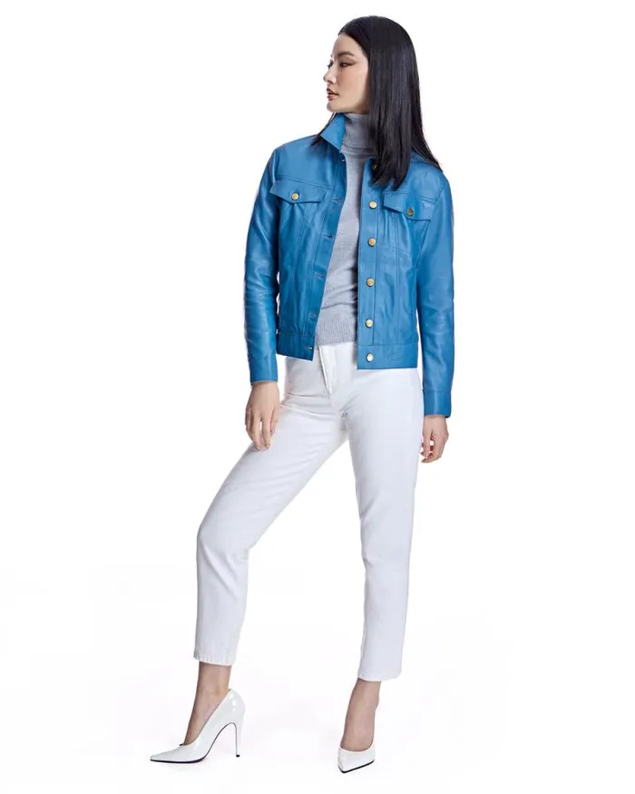 Jackets Women039s Maximilian Button Down Leather Jacket